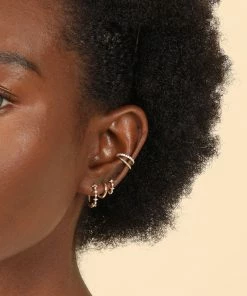 Astrid & Miyu Cosmic Star 11.5mm Hoop In Gold