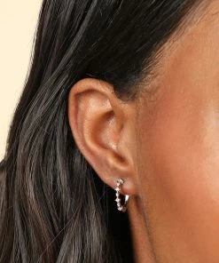 Astrid & Miyu Cosmic Star 11.5mm Hoop In Silver