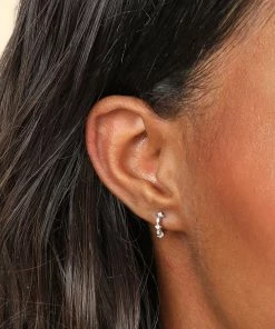 Astrid & Miyu Cosmic Star 6.5mm Hoop In Silver New In