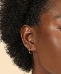 Astrid & Miyu Cosmic Star 8mm Hoop In Gold New In 11 Astrid & Miyu Cosmic Star 8mm Hoop In Gold New In