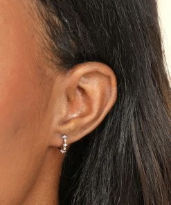 Astrid & Miyu Cosmic Star 8mm Hoop In Silver