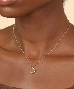 Astrid & Miyu Bold Halo Pendant Necklace In Gold