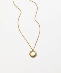 Astrid & Miyu Bold Halo Pendant Necklace In Gold