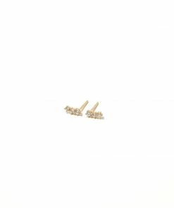Astrid & Miyu Glimmer Crystal Climber Stud Earrings In Gold