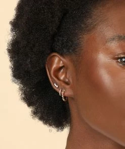 Astrid & Miyu Glimmer Crystal Climber Stud Earrings In Gold