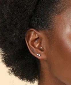 Astrid & Miyu New In Glimmer Crystal Climber Stud Earrings In Rose Gold