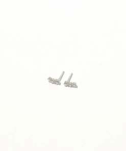 Astrid & Miyu Glimmer Crystal Climber Stud Earrings In Silver