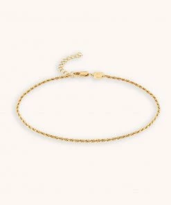 Astrid & Miyu New In Rope Chain Anklet In Gold