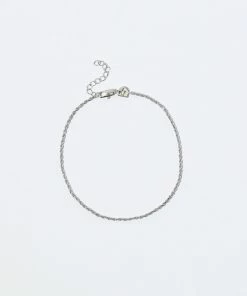 Astrid & Miyu New In Rope Chain Anklet In Silver