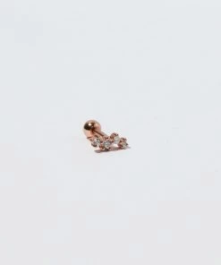 Astrid & Miyu Gleam Crystal Barbell In Rose Gold New In