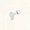 Astrid & Miyu Gleam Crystal Barbell In Silver