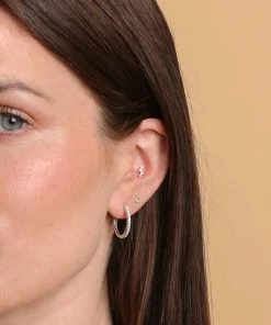 Astrid & Miyu Gleam Crystal Barbell In Silver