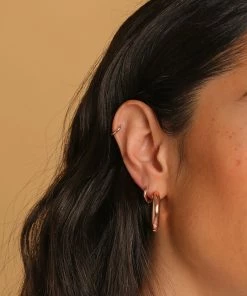 Astrid & Miyu Essential 6.5mm Hoop In Rose Gold