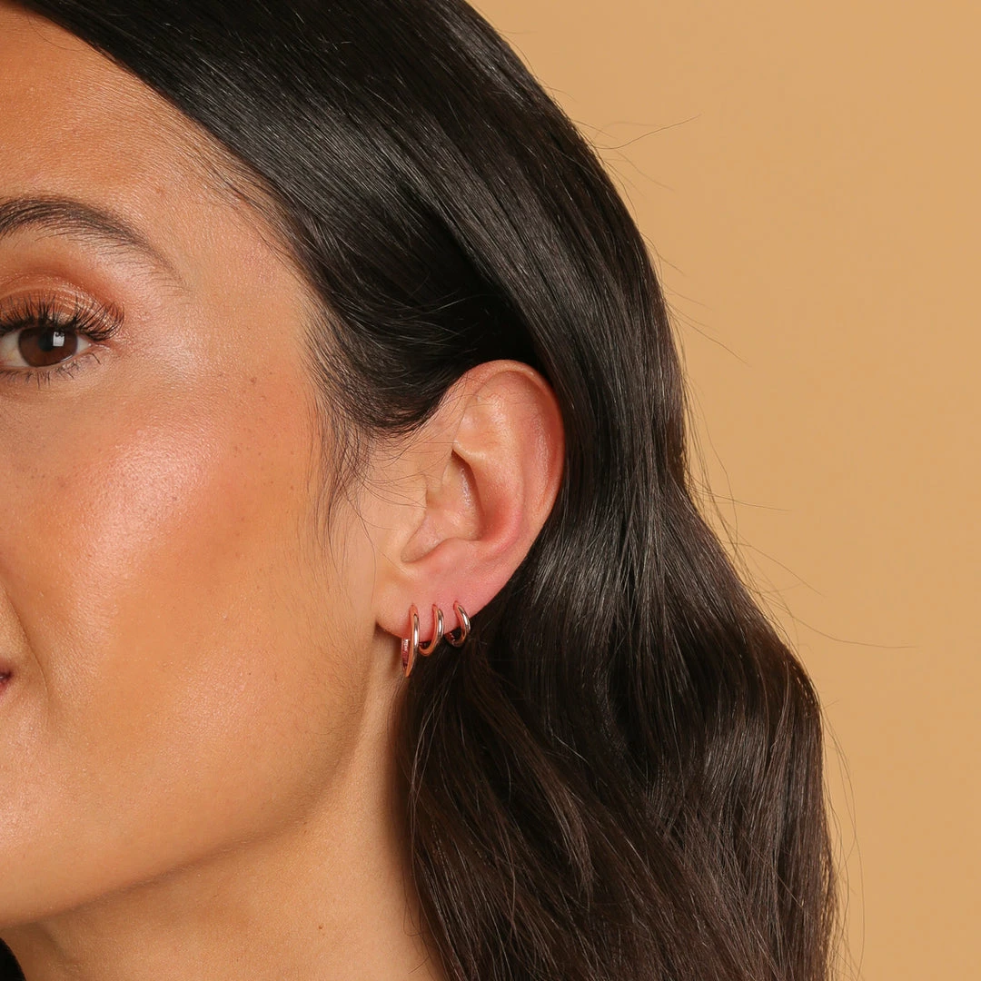 Astrid & Miyu New In Essential 8mm Hoop In Rose Gold 8 Astrid & Miyu New In Essential 8mm Hoop In Rose Gold