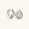 Astrid & Miyu New In Molten Wave Small Hoops In Silver