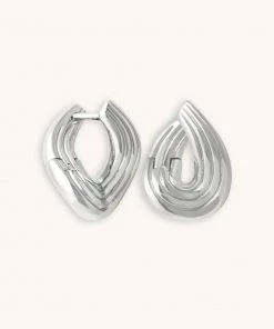 Astrid & Miyu New In Molten Wave Small Hoops In Silver
