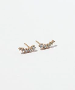 Astrid & Miyu New In Illume Crystal Climber Stud Earrings In Gold 8 Astrid & Miyu New In Illume Crystal Climber Stud Earrings In Gold