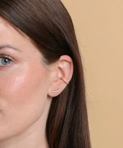 Astrid & Miyu New In Illume Crystal Climber Stud Earrings In Gold 9 Astrid & Miyu New In Illume Crystal Climber Stud Earrings In Gold