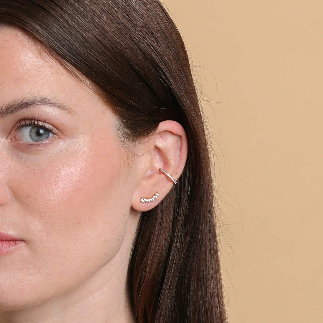 Astrid & Miyu New In Illume Crystal Climber Stud Earrings In Gold 6 Astrid & Miyu New In Illume Crystal Climber Stud Earrings In Gold