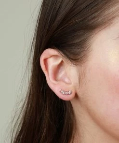 Astrid & Miyu New In Illume Crystal Climber Stud Earrings In Rose Gold 7 Astrid & Miyu New In Illume Crystal Climber Stud Earrings In Rose Gold