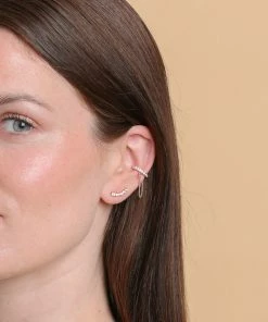 Astrid & Miyu New In Illume Crystal Climber Stud Earrings In Rose Gold 9 Astrid & Miyu New In Illume Crystal Climber Stud Earrings In Rose Gold