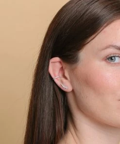 Astrid & Miyu Illume Crystal Climber Stud Earrings In Silver New In