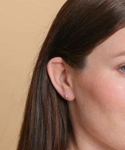 Astrid & Miyu Pear Crystal Stud Earrings In Silver