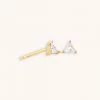 Astrid & Miyu Triangle Crystal Stud Earrings In Gold New In