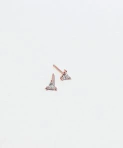 Astrid & Miyu Triangle Crystal Stud Earrings In Rose Gold New In 7 Astrid & Miyu Triangle Crystal Stud Earrings In Rose Gold New In