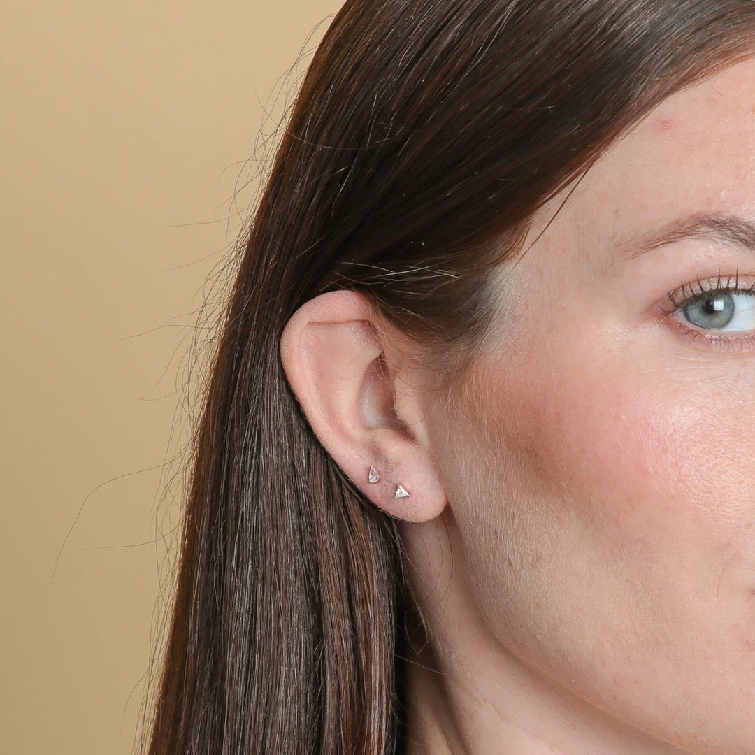 Astrid & Miyu Triangle Crystal Stud Earrings In Rose Gold New In 4 Astrid & Miyu Triangle Crystal Stud Earrings In Rose Gold New In