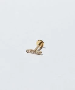 Astrid & Miyu New In Pave Wave Piercing Stud In Solid Gold 7 Astrid & Miyu New In Pave Wave Piercing Stud In Solid Gold