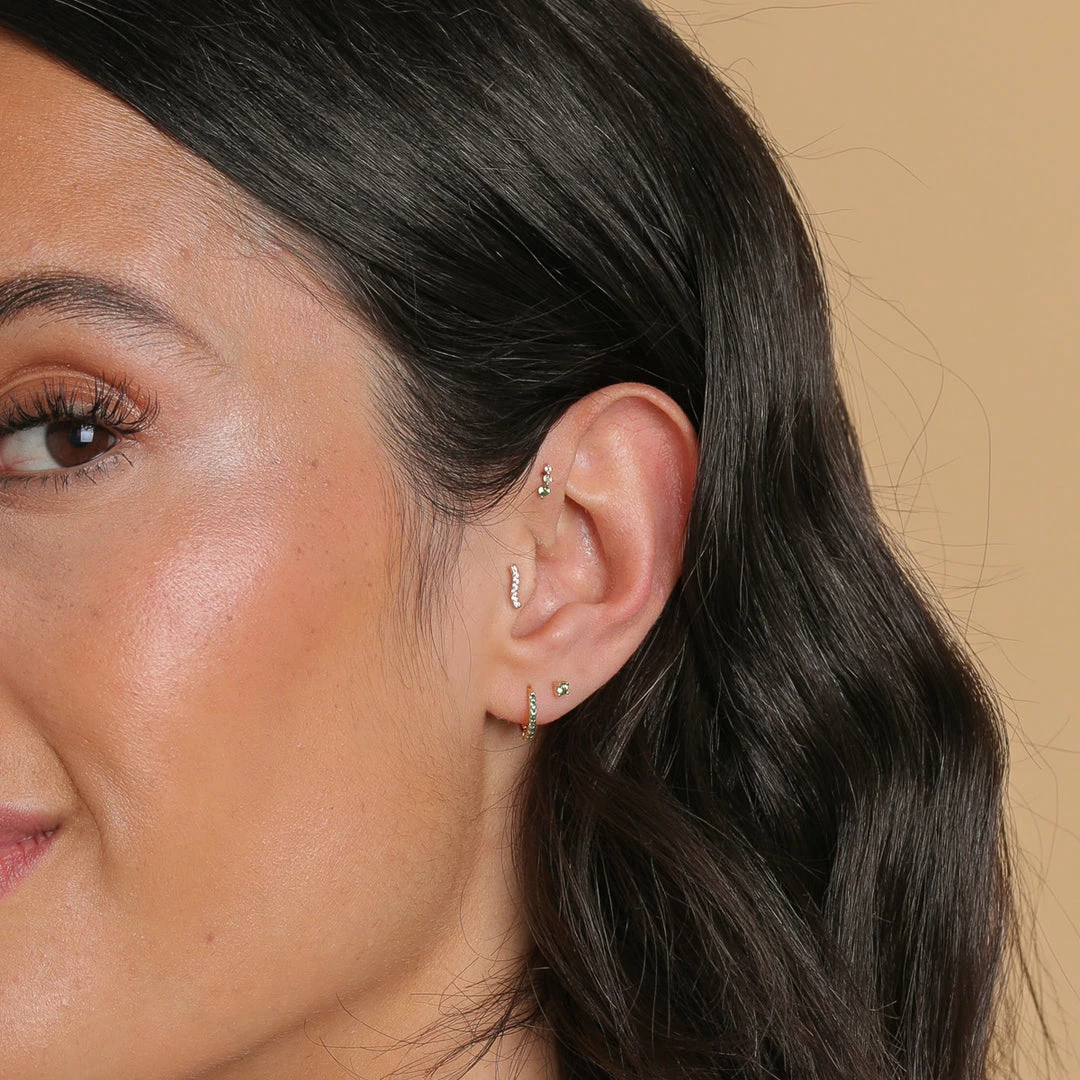 Astrid & Miyu New In Pave Wave Piercing Stud In Solid Gold 4 Astrid & Miyu New In Pave Wave Piercing Stud In Solid Gold