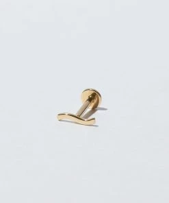 Astrid & Miyu Wave Piercing Stud In Solid Gold