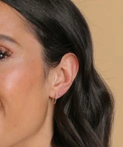 Astrid & Miyu Wave Piercing Stud In Solid Gold