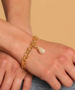 Astrid & Miyu Fused Chain Bracelet In Gold New In