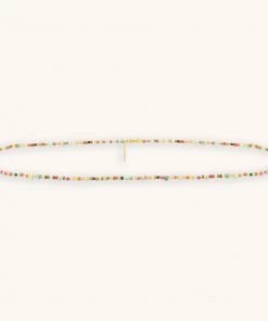 Astrid & Miyu Flow Beaded Belly Chain In Gold