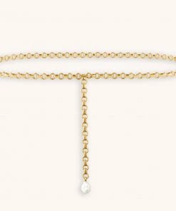 Astrid & Miyu Sales 11 Astrid & Miyu New In Serenity Pearl Belly Chain In Gold