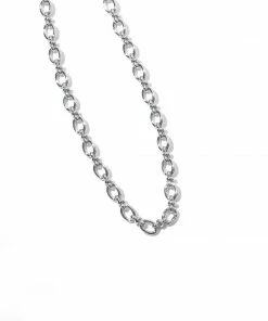 Astrid & Miyu New In Open Link Chain Necklace In Silver