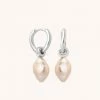Astrid & Miyu New In Pink Pearl Hoops In Silver