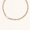 Astrid & Miyu New In Sunstone Beaded Necklace In Silver
