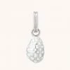 Astrid & Miyu New In Checkerboard Pendant Charm In Silver