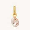 Astrid & Miyu Pearl Pendant Charm In Gold New In