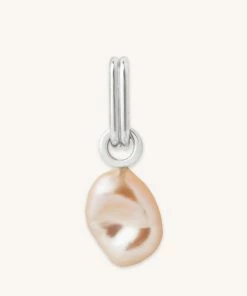 Astrid & Miyu Pearl Pendant Charm In Silver New In