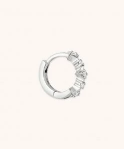 Astrid & Miyu Cosmic Star 8mm Hoop In Silver