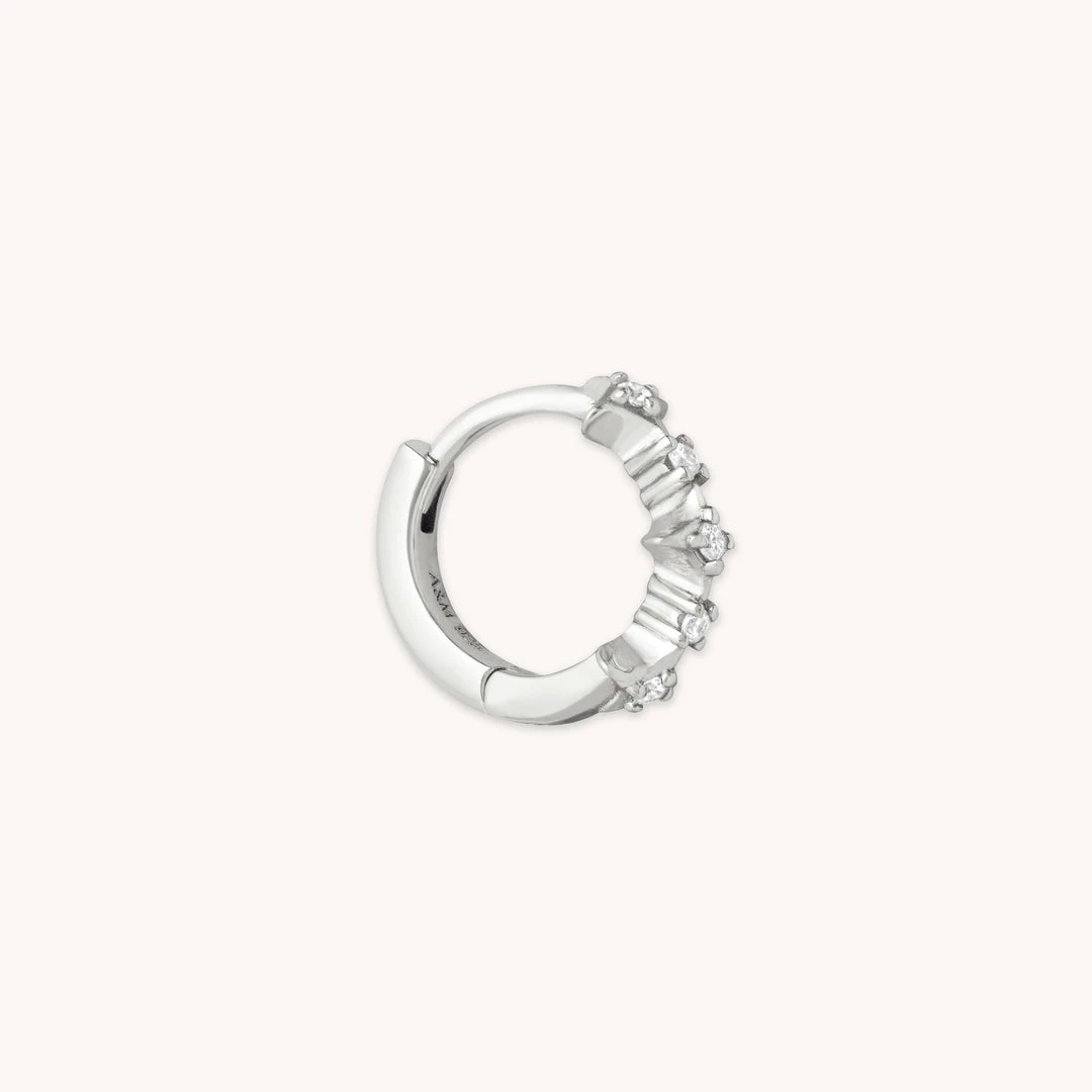 Astrid & Miyu Cosmic Star 8mm Hoop In Silver 3 Astrid & Miyu Cosmic Star 8mm Hoop In Silver