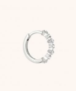 Astrid & Miyu Cosmic Star 11.5mm Hoop In Silver