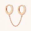 Astrid & Miyu Chain Link Huggies In Rose Gold New In