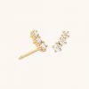 Astrid & Miyu Glimmer Crystal Climber Stud Earrings In Gold 2 Astrid & Miyu Glimmer Crystal Climber Stud Earrings In Gold