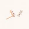 Astrid & Miyu New In Glimmer Crystal Climber Stud Earrings In Rose Gold