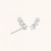Astrid & Miyu Glimmer Crystal Climber Stud Earrings In Silver